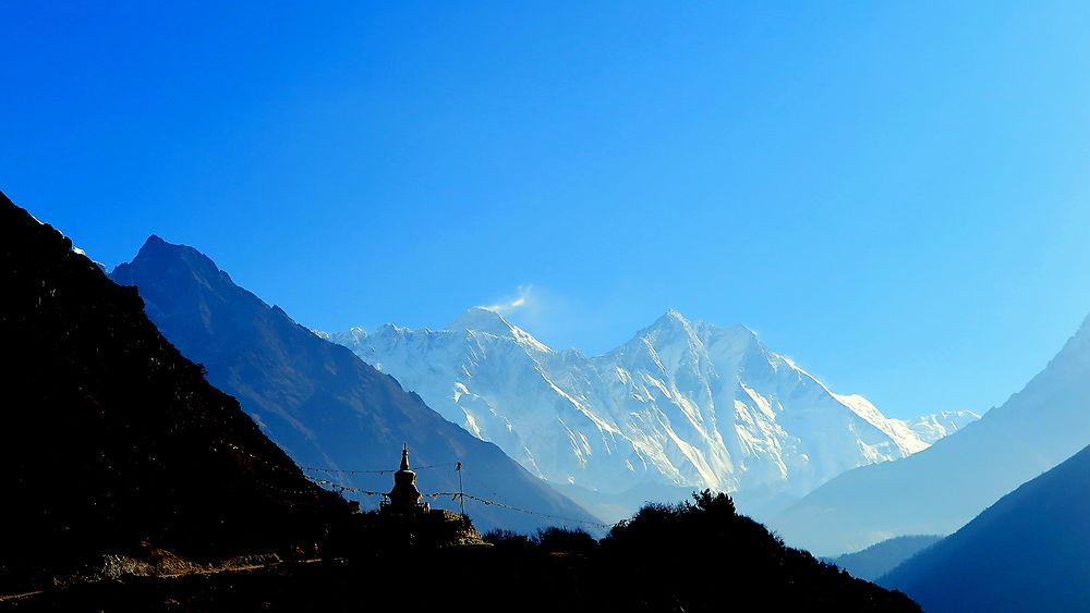 Premier aperçu de l'Everest après Namche Bazar