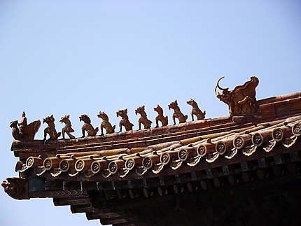 Figurines sur le toit des temples cité interdite