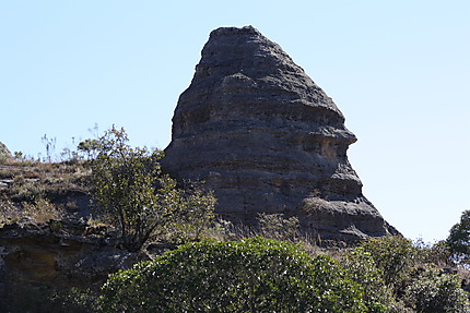 Tête de gorille dessiné par la roche
