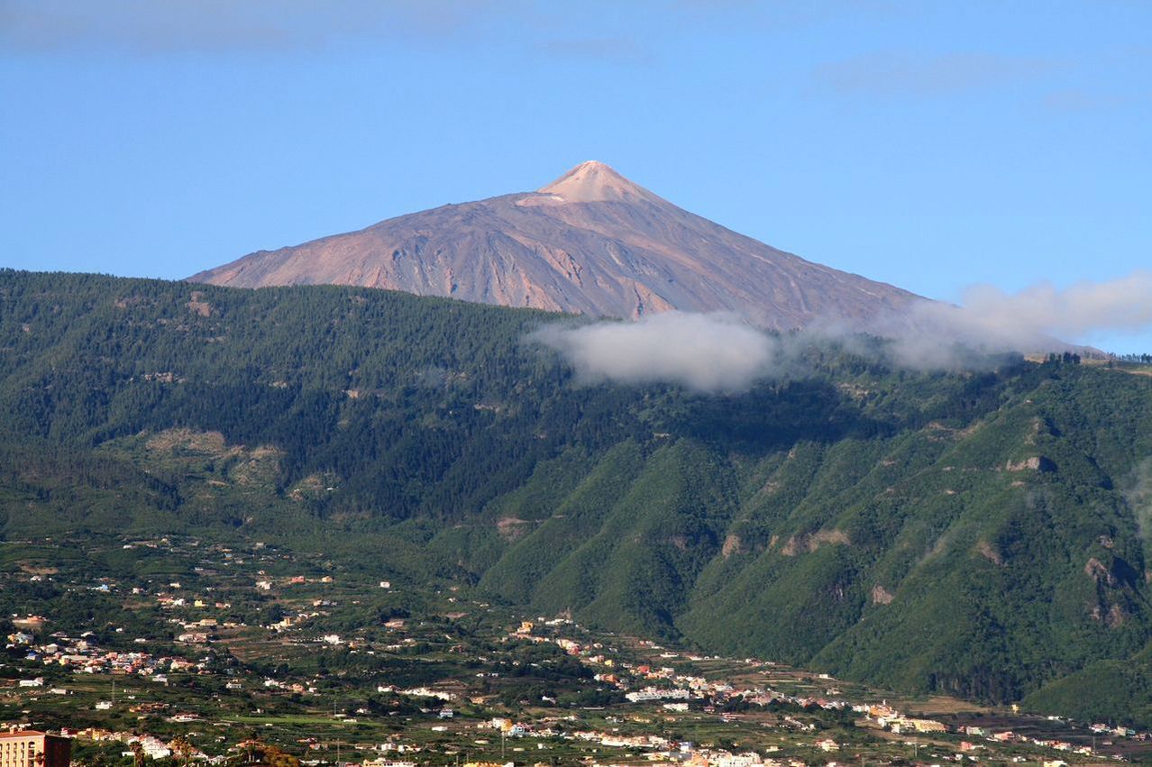 Vue du Teide depuis un jardin de Puerto de la Cruz Vue du Teide depuis un jardin de Puerto de la Cruz