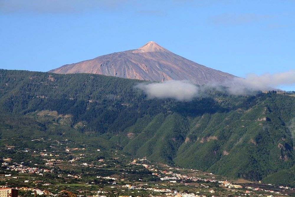 Vue du Teide depuis un jardin de Puerto de la Cruz