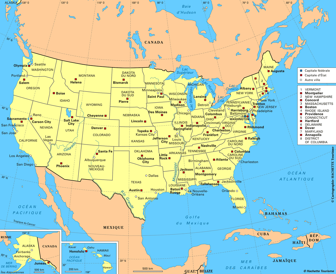 Carte Etats-Unis / Plan Etats-Unis