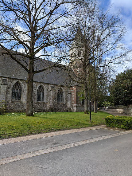 Eglise sur la place d'Allouville-Bellefosse