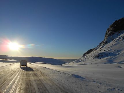 Routes d'Islande enneigées