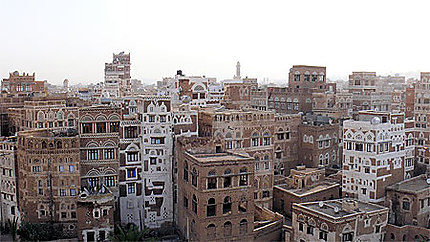 Vue sur Old Sanaa le matin