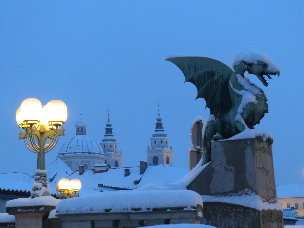 Dragon sous la neige