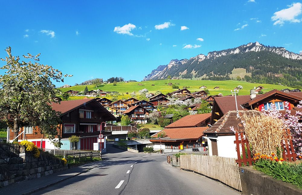 Village montagnard, Sigriswil en Suisse