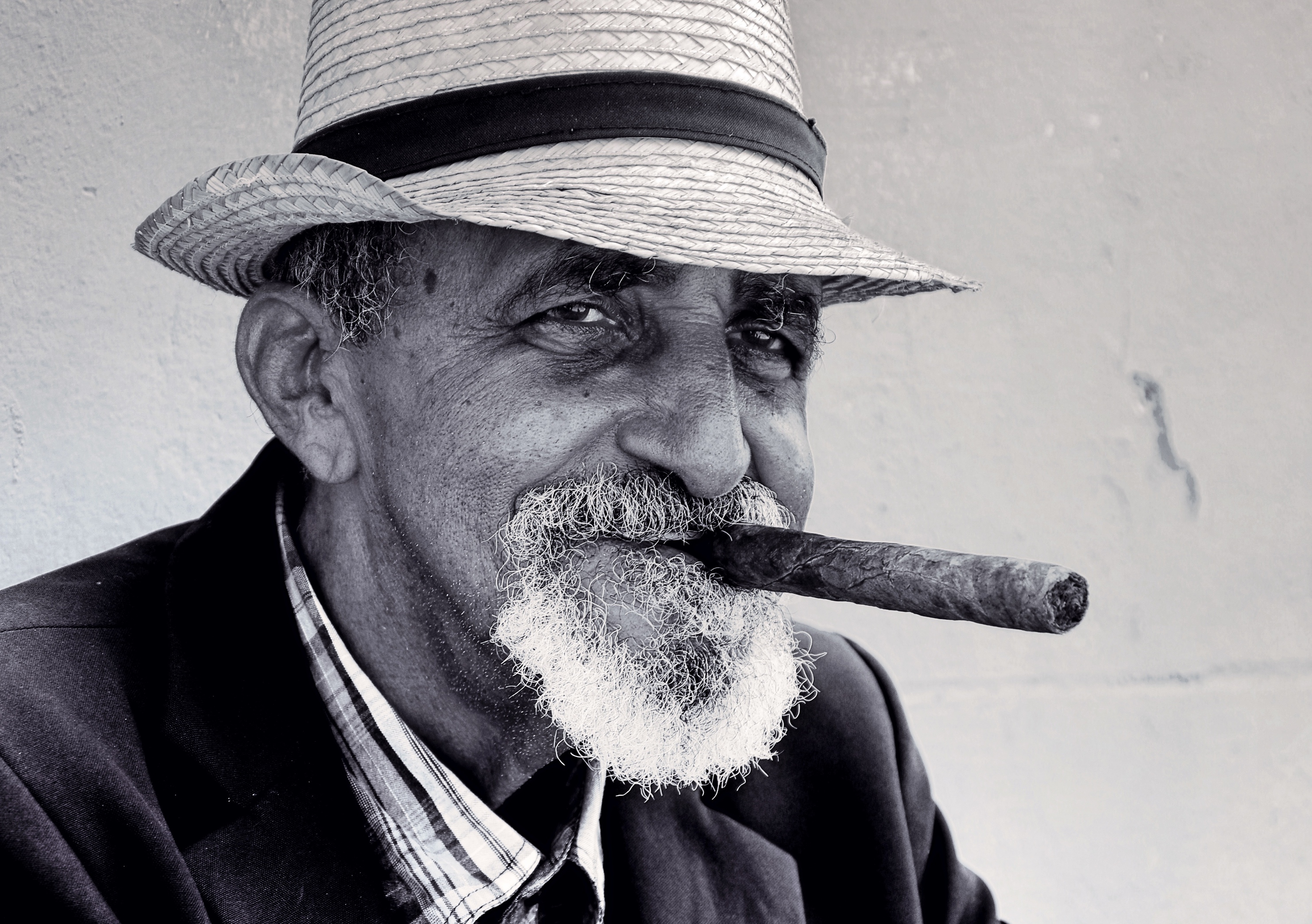 Portrait d un vieil homme Portraits Noir et blanc Trinidad