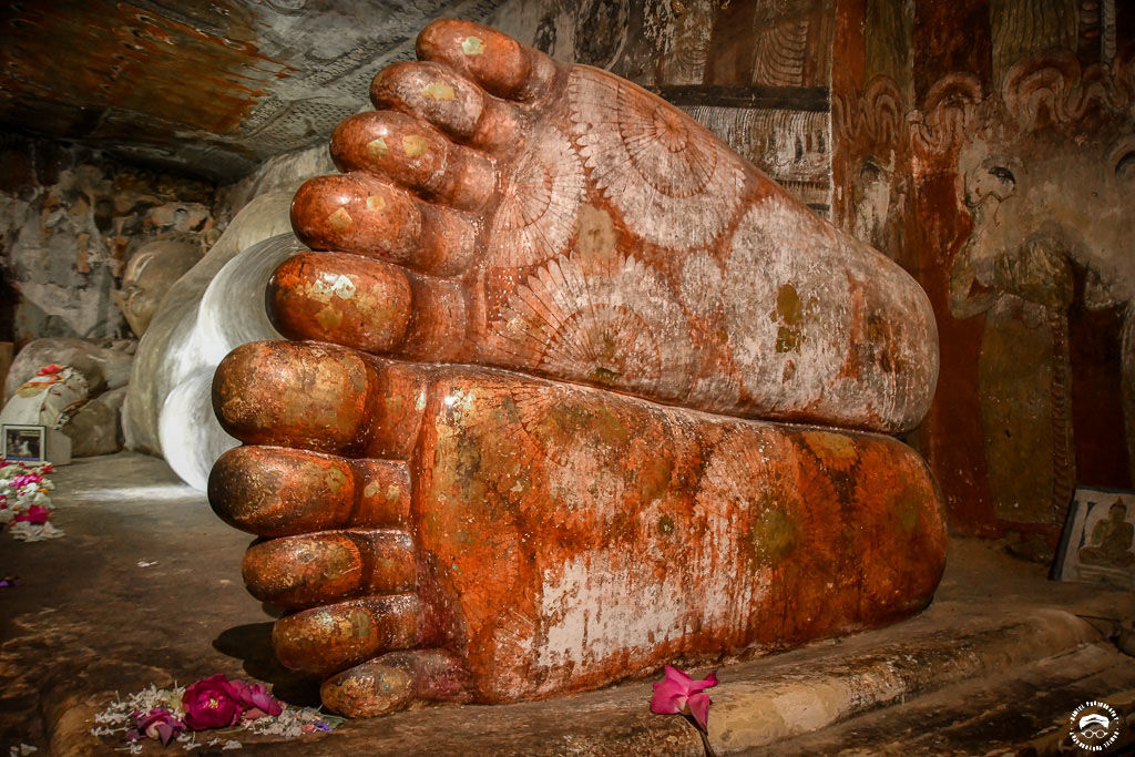 Les pieds de Bouddha à Dambulla
