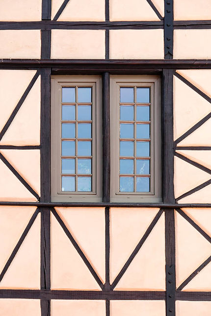 St-Etienne, détail d'une maison à pan de bois
