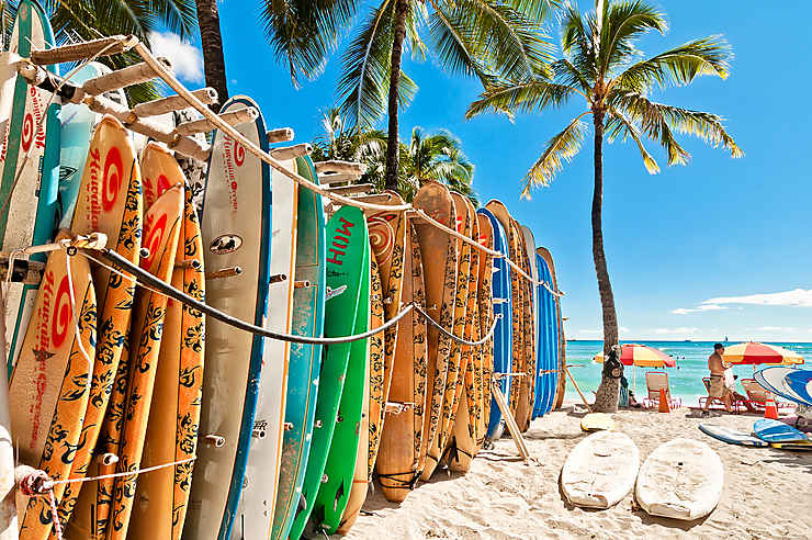surf à hawaii