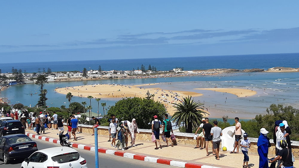 Vue panoramique sur la lagune/plage: oualidia 