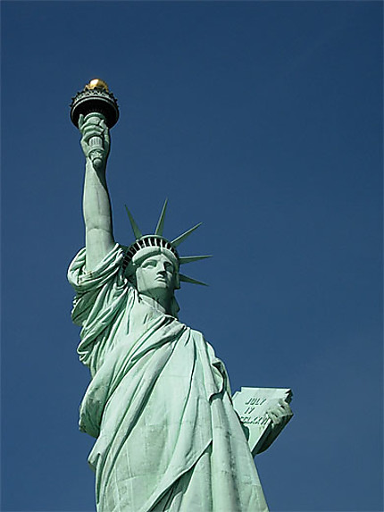 Zoom sur la statue de la liberté