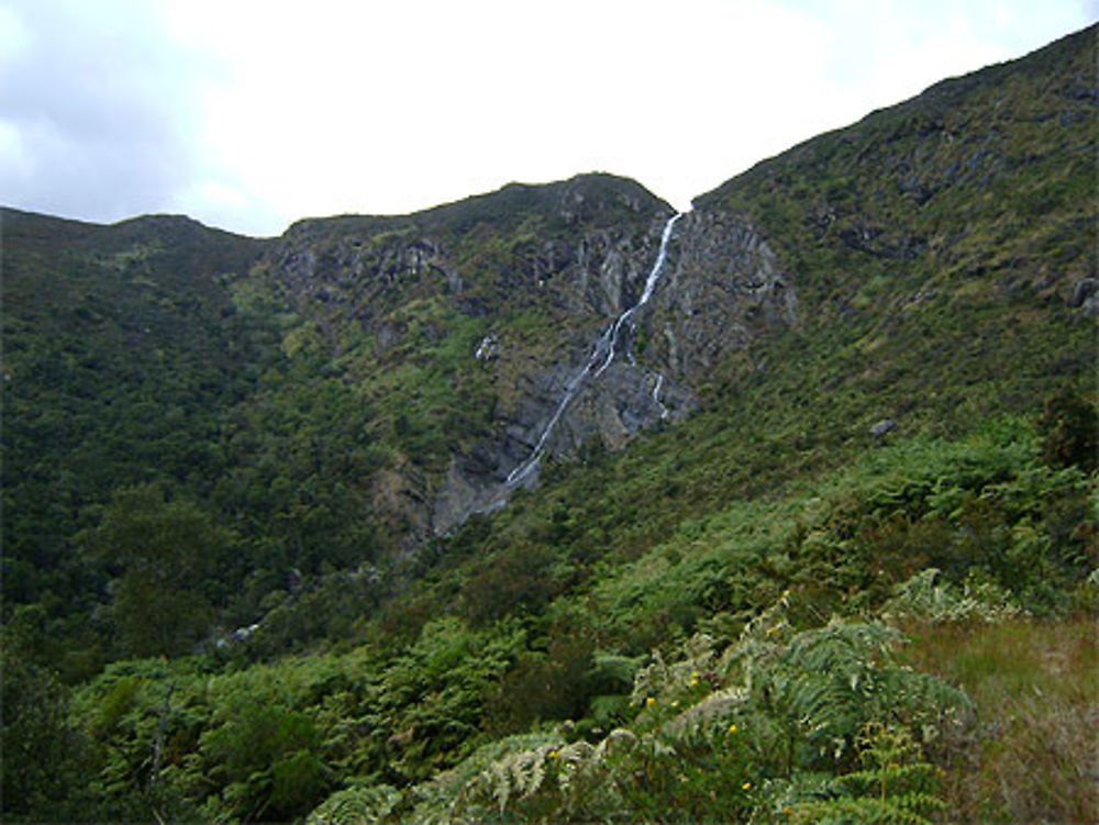 Paysage avec chutes d'eau