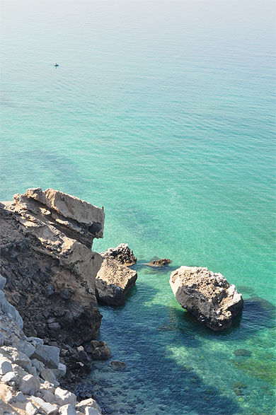 Les eaux turquoises vues du Fort de Al Jadi