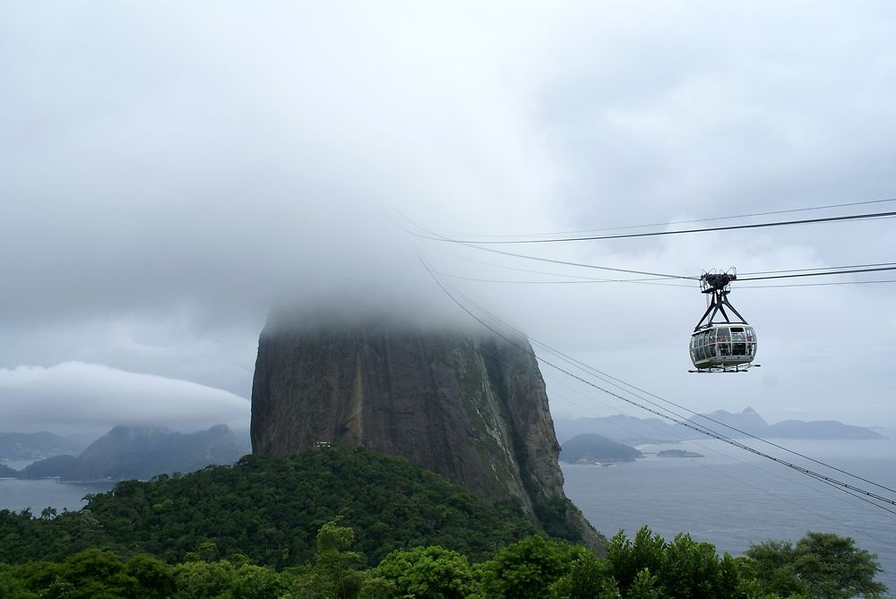 En vol vers le Pain de Sucre de Rio