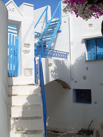 Escalier de maisonnette à Amorgos
