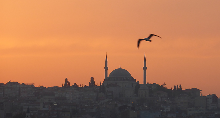 Coucher de soleil sur Istanbul, Turquie