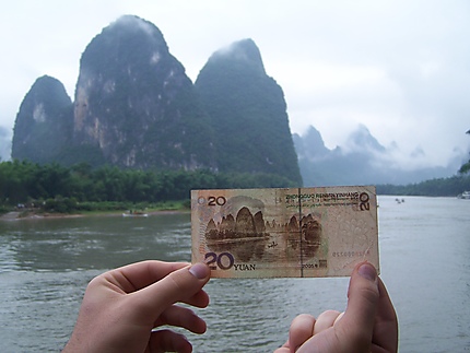 Rivière Li sur billet de 20 yuans
