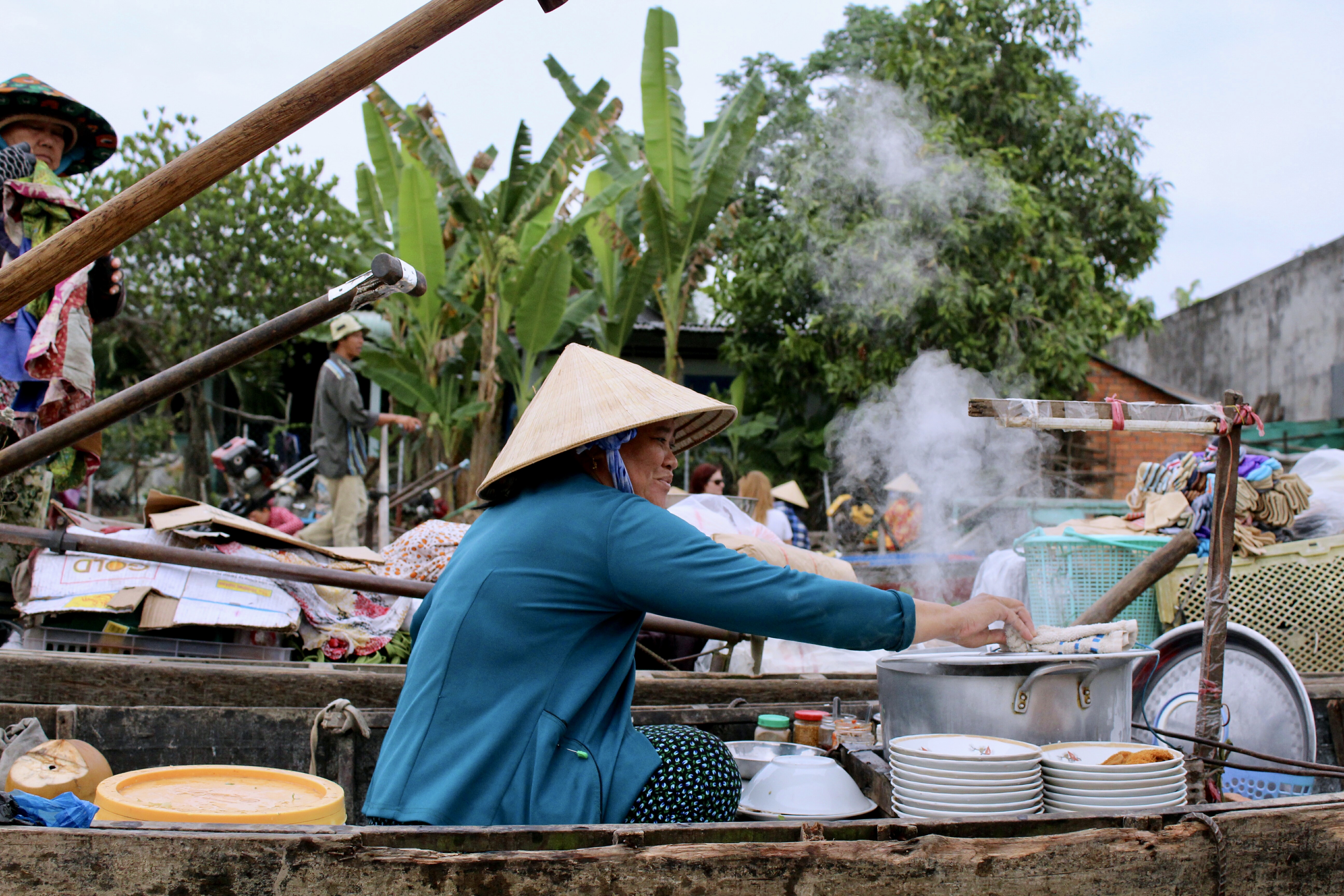 Marché flottant de Can Tho au Vietnam