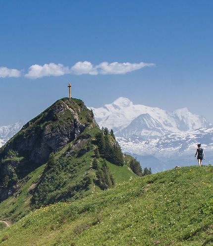 La pointe de Marcelly face au Mont Blanc