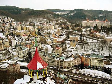 Karlovy Vary sous la neige