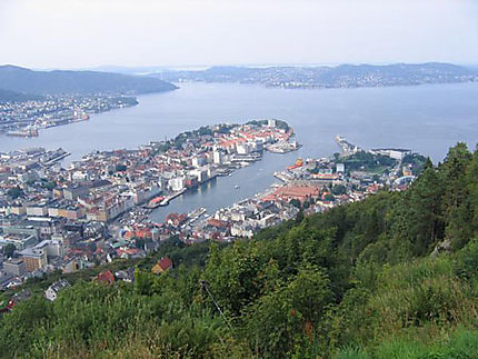 Bergen vue de haut