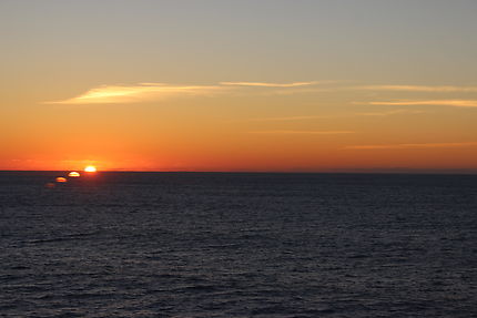 Coucher de soleil en reflet sur l'Atlantique