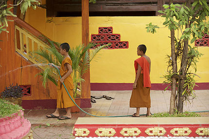Jeunes moines dans le Wat Simuang