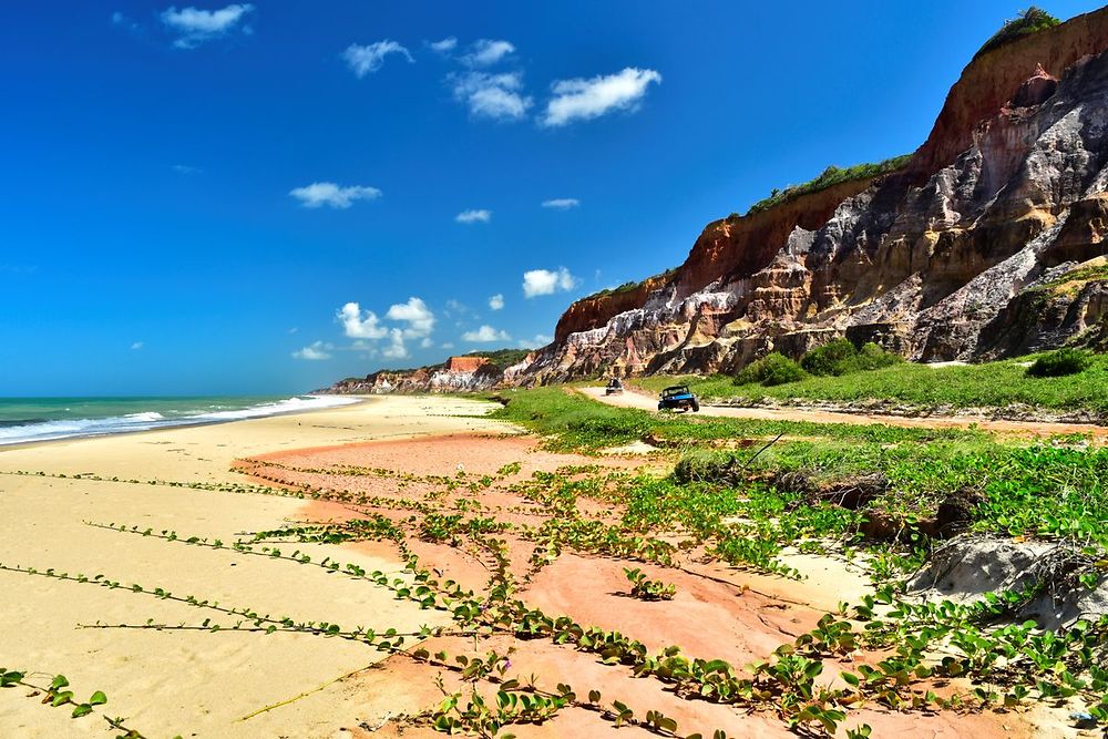 Buggy sur la côte de Canoa Quebrada au Brésil