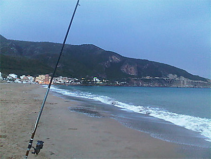 Partie de pêche sur la plage de Chenoua - Tipaza