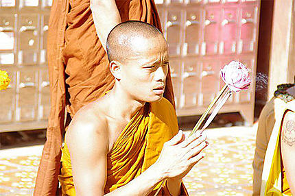 A monk at Wat Phrathat Doi Suthep Temple