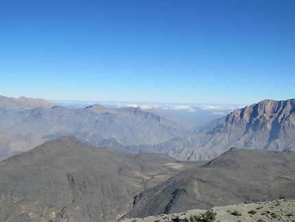 Vue des montagnes du Wadi Bani Awf 