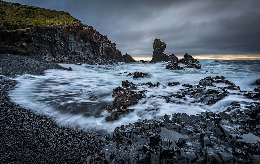 Djupalonssandur beach, pas loin au nord d'Hellnar