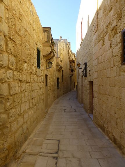 Rue pleine de charme à Mdina, Malte