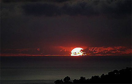 Couché de soleil sur la mer des Caraibes