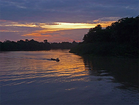 Pirogue sur l'amazone Pirogue sur l'amazone