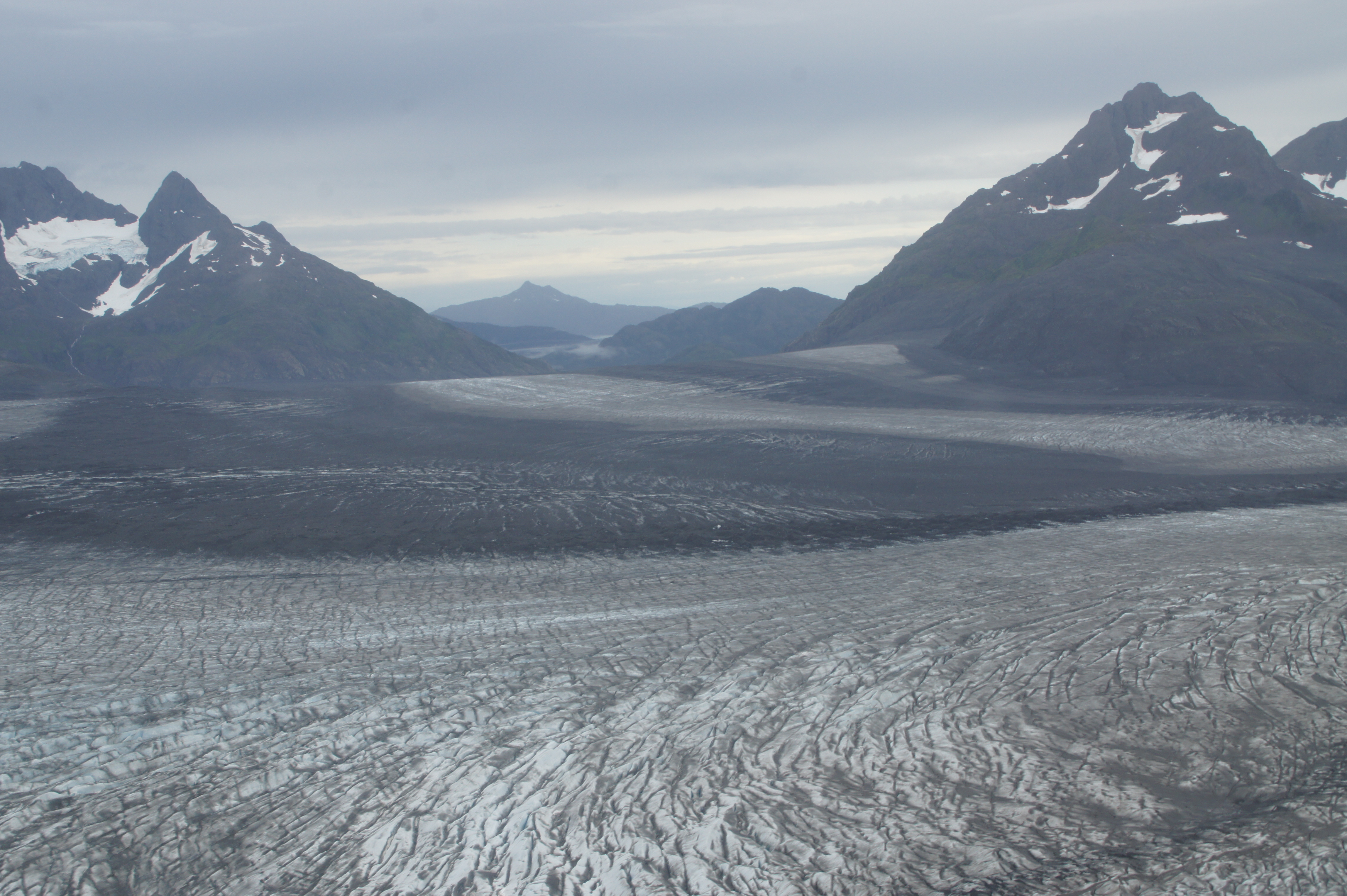 Glacier Columbia vu d'helico Glacier Columbia vu d'helico