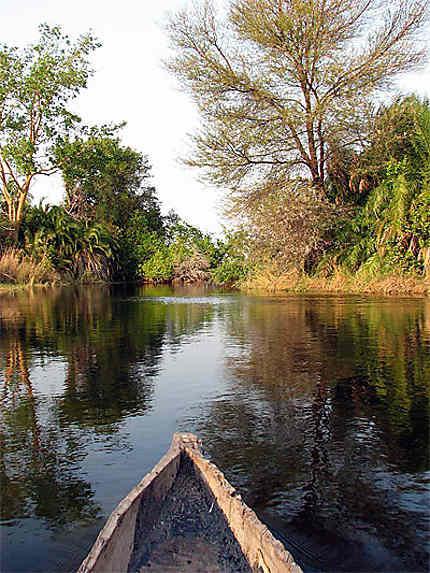 En Mokoro dans l'Okavango