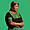 Femme en vert sur fond vert