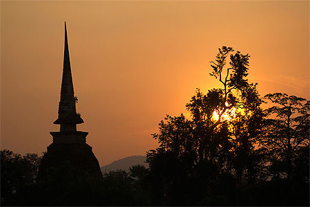 Coucher de soleil à Old Sukhothai
