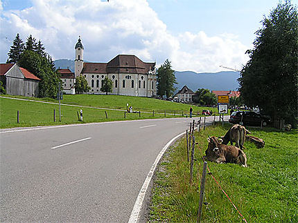 Eglise baroque Wies, en pleine campagne
