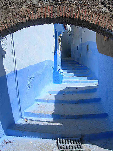 Escalier à Chefchaouen