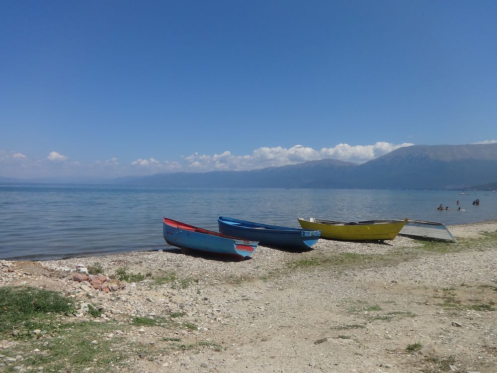 Barques sur le lac d'Ohrid