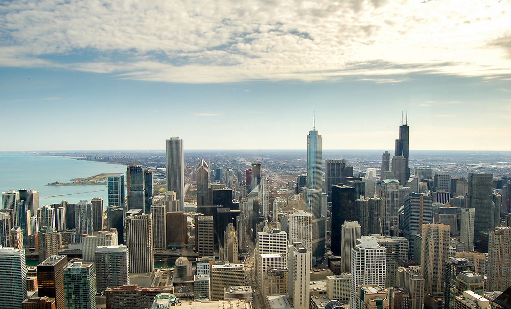 Vue du ciel depuis John Hancock Observatory