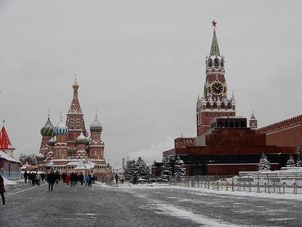 Place Rouge à Moscou en hiver