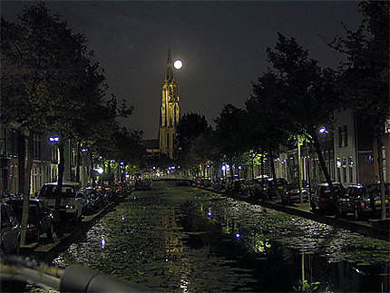 Delft - La Nouvelle Eglise vue de Nuit