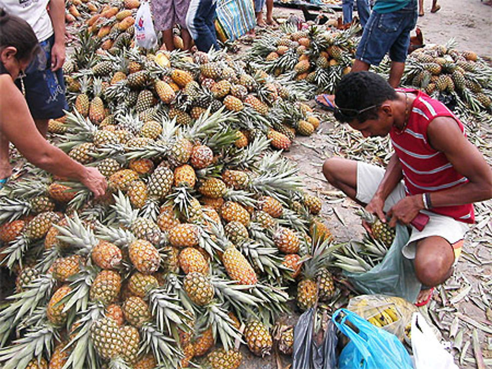 Ananas au marché de Rio Tinto