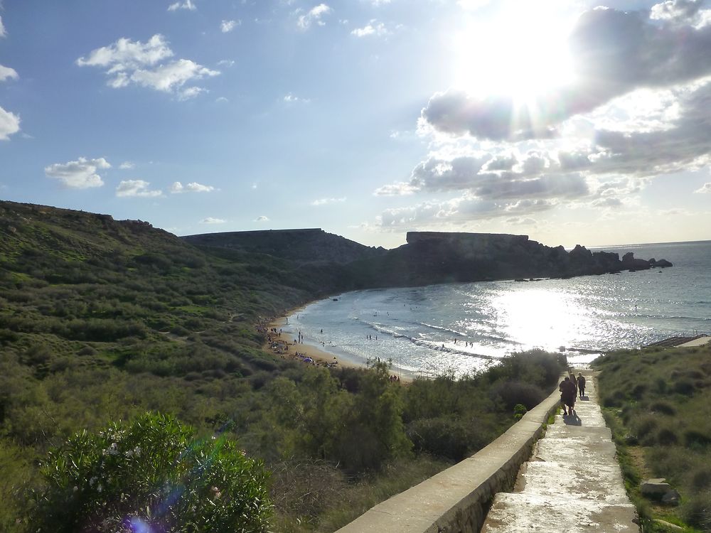 Plage sauvage côte Ouest, Mellieha Bay