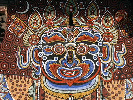 Mueral peinture de temple du Chandeswori à Banepa, Népal Mueral peinture de temple du Chandeswori à Banepa, Népal